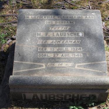 LAUBSCHER M.F. nee ACKERMAN 1924-1946
