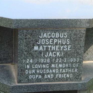 MATTHEYSE Jacobus Josephus 1926-1993