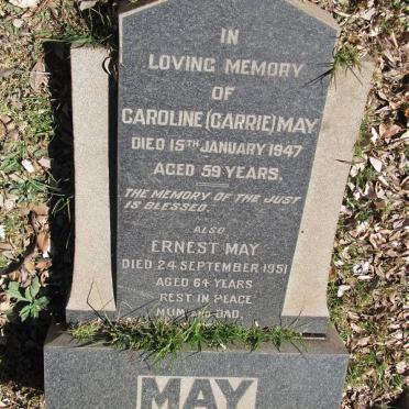MAY Ernest -1951 &amp; Caroline -1947