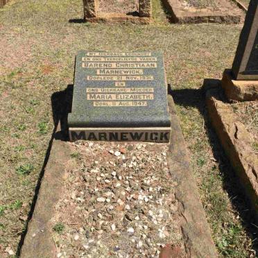 MARNEWICK Barend Christiaan -1931 &amp; Maria Elizabeth -1947