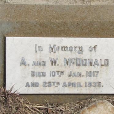 McDONALD A. &amp; W. 1917-1935