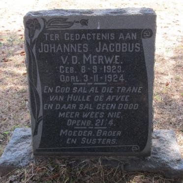 MERWE Johannes Jacobus, v.d. 1923-1924