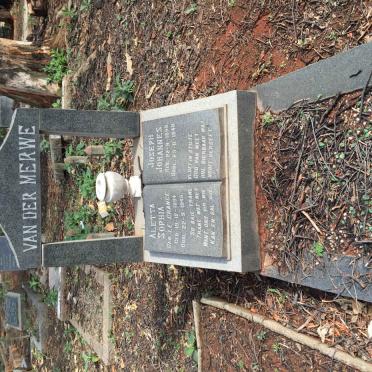 MERWE Joseph Johannes, van der 1889-1948 &amp; Aletta Sophia LE GRANGE 1894-1945