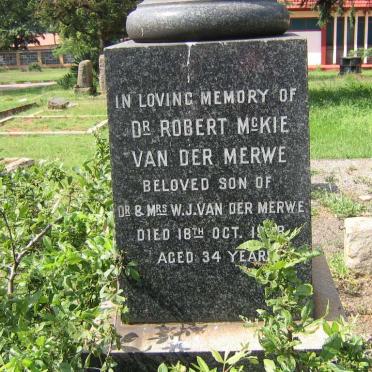MERWE Robert McKie, van der -1928