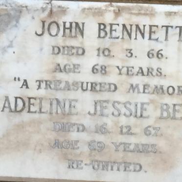 BENNETT John -1966 &amp; Adeline Jessie -1967