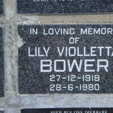 BOWER Lily Violletta 1918-1980