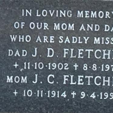 FLETCHER J.D. 1902-1978 &amp; J.C. 1914-1993