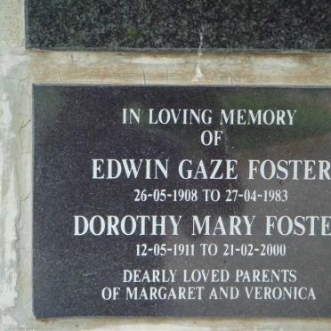 FOSTER Edwin Gaze 1908-1983 &amp; Dorothy Mary 1911-2000