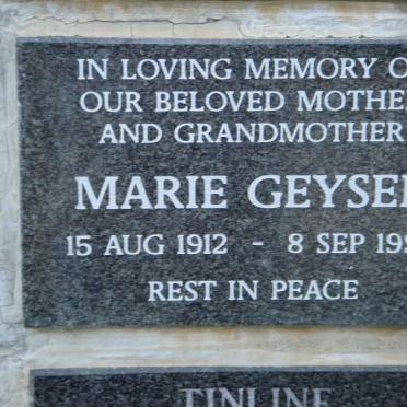 GEYSER Marie 1912-1999
