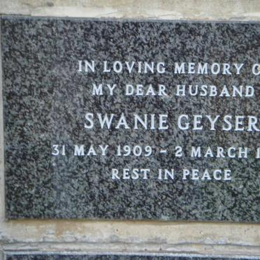 GEYSER Swanie 1909-1985