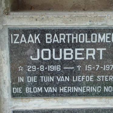 JOUBERT Izaak Bartholomeus 1916-1978