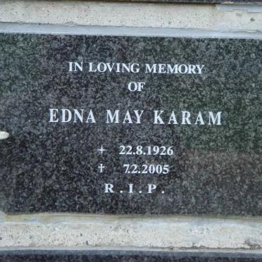 KARAM Edna May 1926-2005