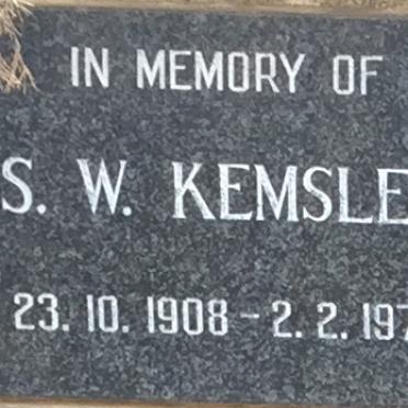 KEMSLEY S.W. 1908-1977
