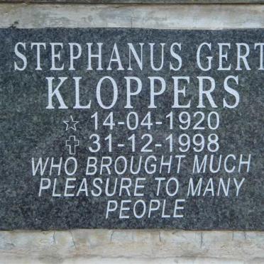 KLOPPERS Stephanus Gert 1920-1998