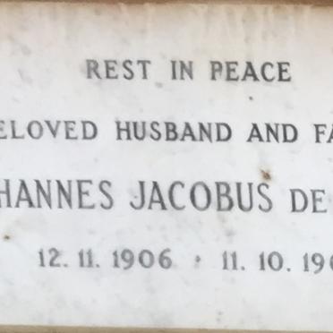 LANGE Johannes Jacobus, de 1906-1966