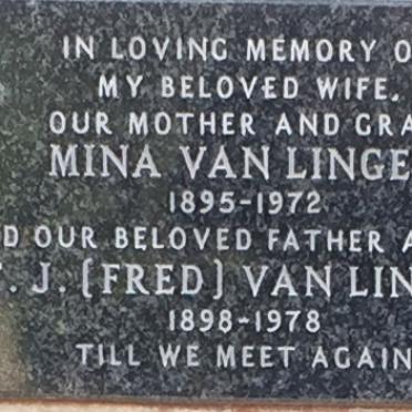 LINGEN F.J., van 1898-1978 &amp; Mina 1895-1972