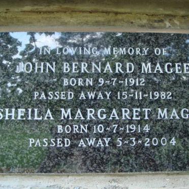 MAGEE John Bernard 1912-1982 &amp; Sheila Margaret 1914-2004