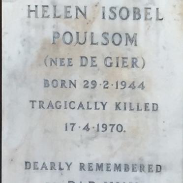 POULSOM Helen Isobel nee DE GIER 1944-1970