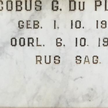 PLESSIS Jacobus G, du 1911-1964