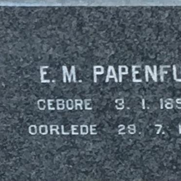 PAPENFUS E.M. 1891-1975