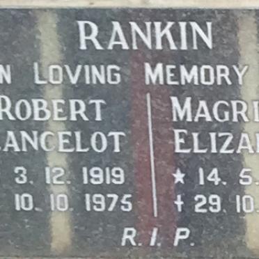 RANKIN Robert Lancelot 1919-1975 &amp; Magritha Elizabeth 1922-1984