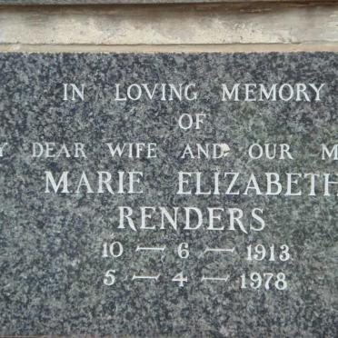 RENDERS Marie Elizabeth 1913-1978