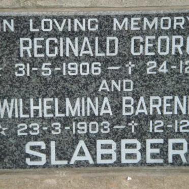 SLABBERT Reginald George 1906-198? &amp; Wilhelmina Barendina 1903-198?