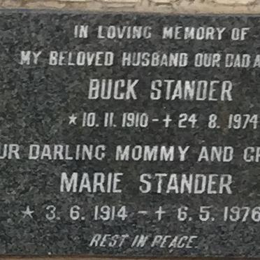 STANDER Buck 1910-1974 &amp; Marie 1914-1976