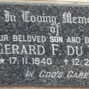 TOIT Gerard F., du 1940-1968