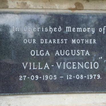 VICENCIO Olga Augusta, Villa 1905-1979