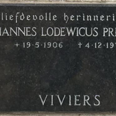 VIVIERS Johannes Lodewicus Pretorius 1906-1974