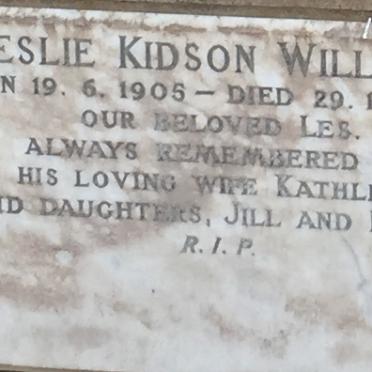 WILLIAMS Leslie Kidson 1905-1963
