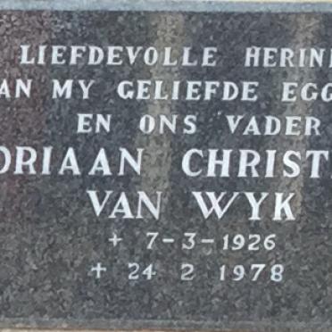 WYK Adriaan Christiaan, van 1926-1978