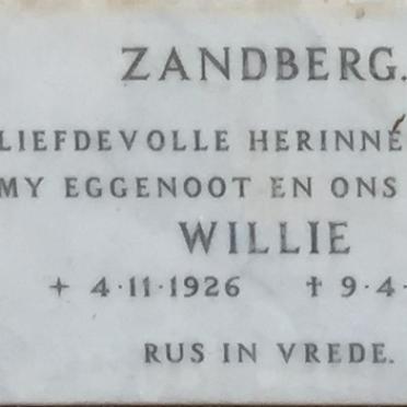 ZANDBERG Willie 1926-1971