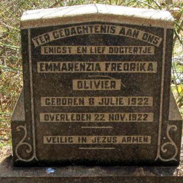 OLIVIER Emmarenzia Fredrika 1922-1922