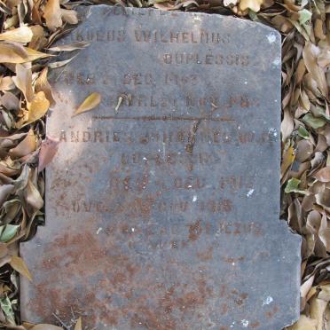 PLESSIS Jakobus Wilhelmus, du 1903-1908 :: DU PLESSIS Andries Johannes W.M. 1913-1918