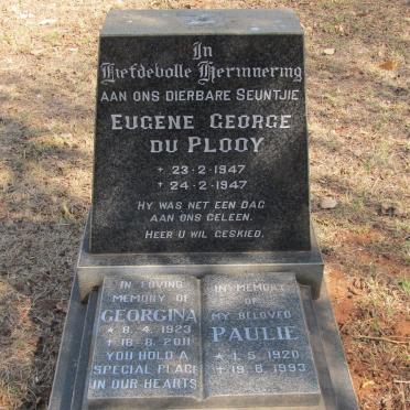 PLOOY Paulie, du 1920-1993 &amp; Georgina 1923-2011 :: DU PLOOY Eugene George 1947-1947