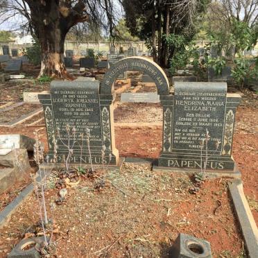 PAPENFUS Lodewyk Johannes -1945 &amp; Hendrina Maria Elizabeth COLLEN 1906-1953