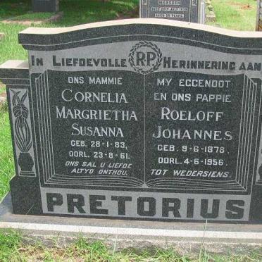 PRETORIUS Roeloff Johannes 1878-1956 &amp; Cornelia Margrietha Susanna 1883-1961