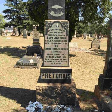PRETORIUS Christian Jacobus 1907-1927 :: PRETORIUS Gert Jacobus 1915-1938