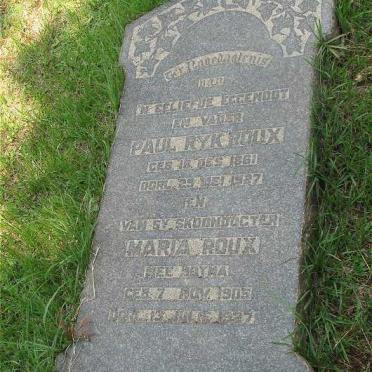 ROUX Paul Ryk 1861-1927 :: ROUX Maria nee BOTHA 1905-1927