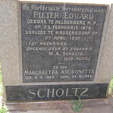 SCHOLTZ Pieter Eduard 1876-1937 &amp; Margaretha Andronetta HUGO 1882-1964
