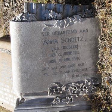 SCHOLTZ Anna nee GROBLER 1915-1940