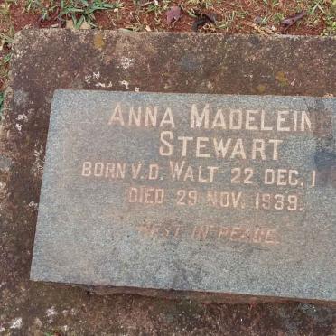 STEWART Anna Madeleine nee V.D. WALT 1880-1939
