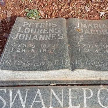 SWANEPOEL Petrus Lourens Johannes 1883-1947 &amp; Maria Jacoba 1894-1965