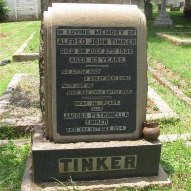 TINKER Alfred John -1939 &amp; Jacoba Petronella -1954