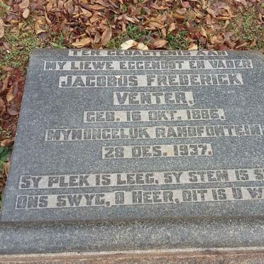 VENTER Jacobus Frederick 1886-1937