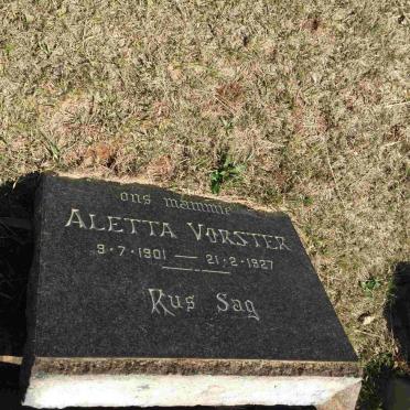 VORSTER Aletta 1901-1927