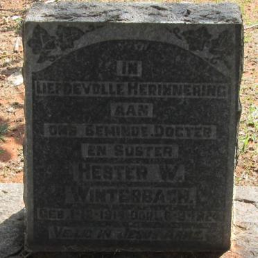 WINTERBACH Hester W. 191?-1924