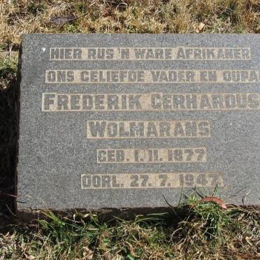 WOLMARANS Frederik Gerhardus 1877-1947